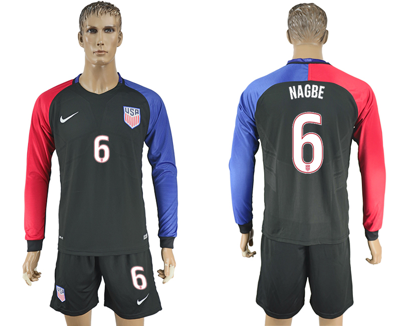 2016-17 USA 6 NAGBE Away Long Sleeve Soccer Jersey