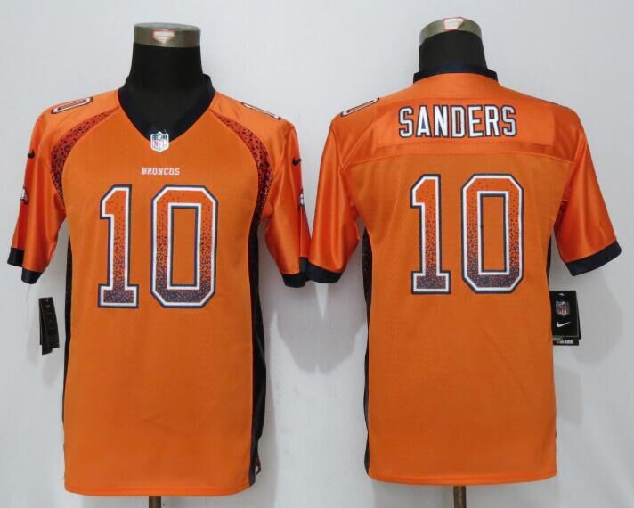 Nike Broncos 10 Emmanuel Sanders Orange Youth Drift Fashion Jersey - Click Image to Close