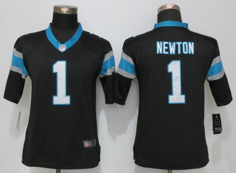 Nike Panthers 1 Cam Newton Black Women Limited Jersey