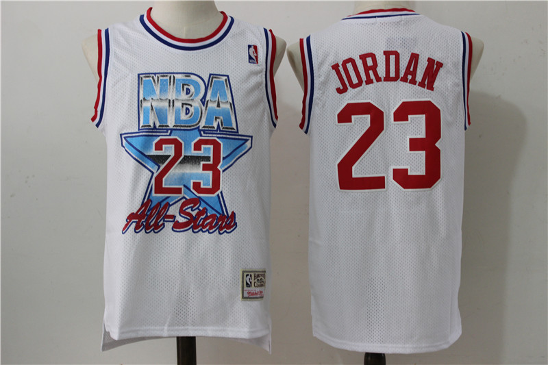Bulls 23 Michael Jordan White 1992-1993 All Star White Hardwood Classics Jersey