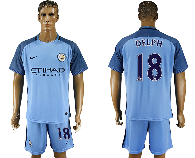 2016-17 Manchester City 18 DELPH Home Soccer Jersey