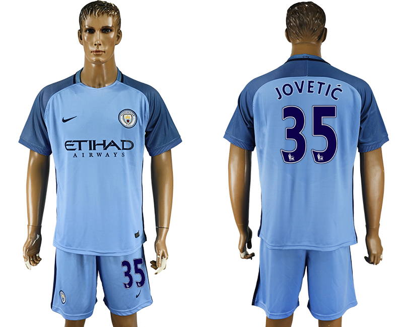 2016-17 Manchester City 35 JOVETIC Home Soccer Jersey