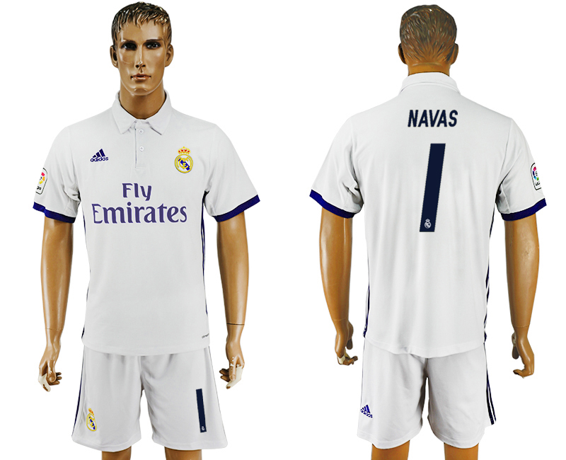2016-17 Real Madrid 1 NAVAS Home Soccer Jersey