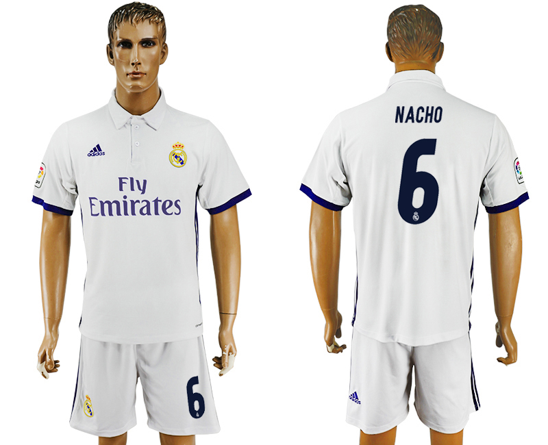 2016-17 Real Madrid 6 NACHO Home Soccer Jersey