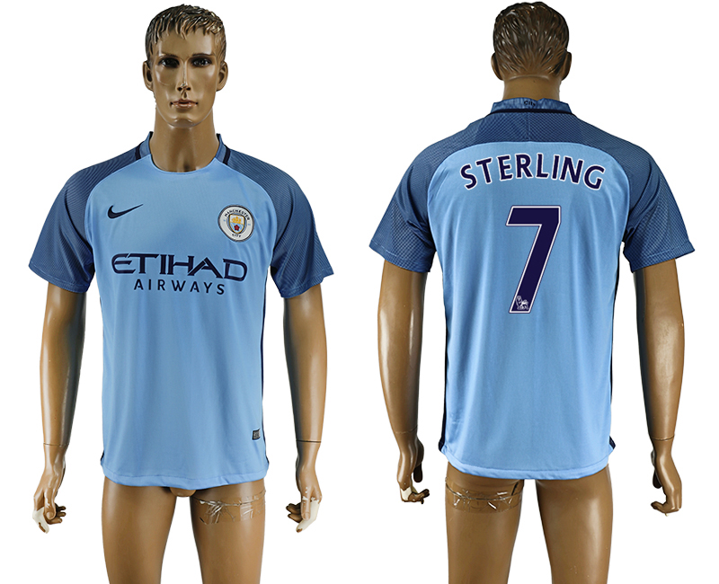 2016-17 Manchester City 7 STERLING Home Thailand Soccer Jersey