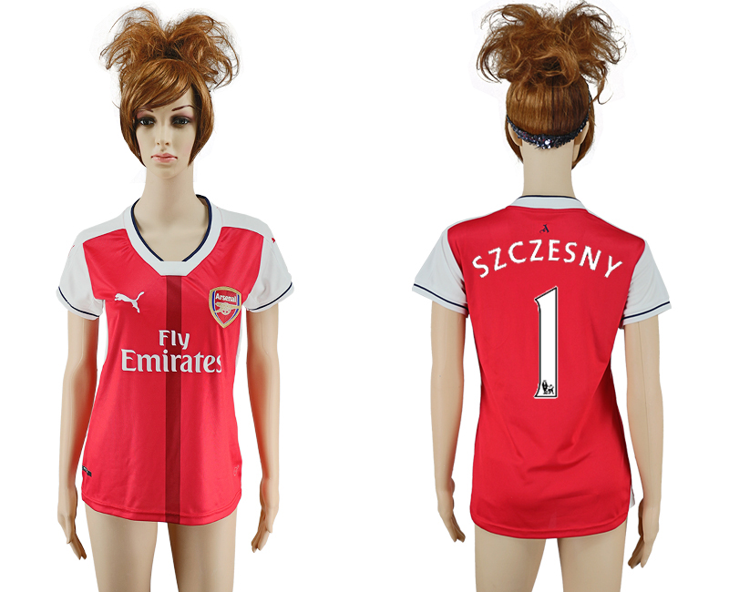 2016-17 Arsenal 1 SZCZESNY Home Women Soccer Jersey