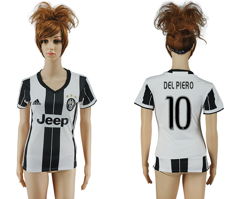2016-17 Juventus 10 DEL PIERO Home Women Soccer Jersey