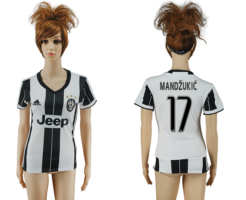 2016-17 Juventus 17 MANDZUKIC Home Women Soccer Jersey