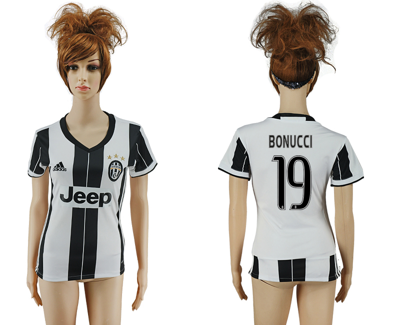 2016-17 Juventus 19 BONUCCI Home Women Soccer Jersey