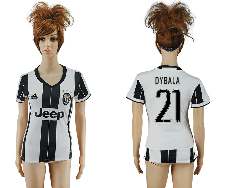 2016-17 Juventus 21 DYBALA Home Women Soccer Jersey