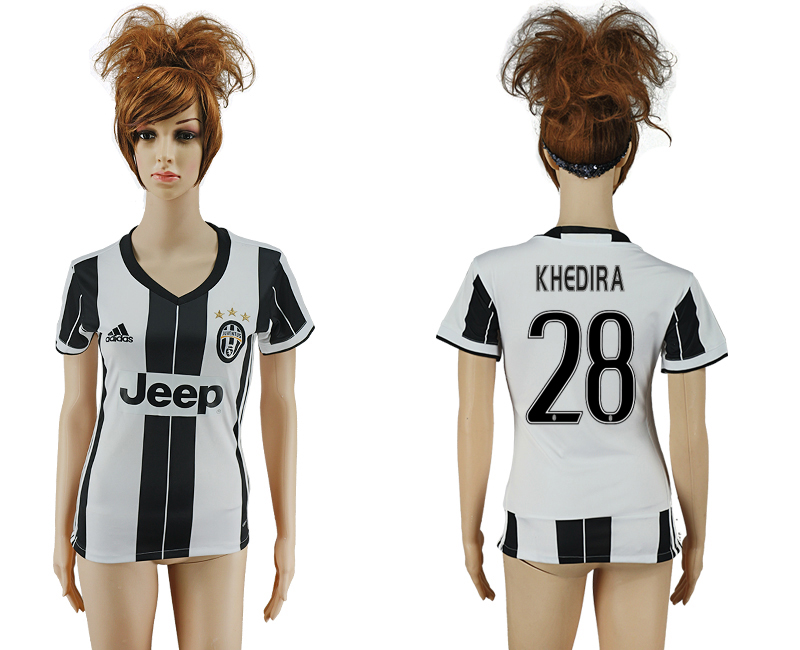 2016-17 Juventus 28 KHEDIRA Home Women Soccer Jersey 2016-17 Juventus 28 KHEDIRA Home Women Soccer Jersey