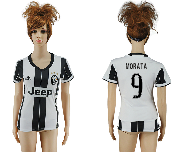 2016-17 Juventus 9 MORATA Home Women Soccer Jersey