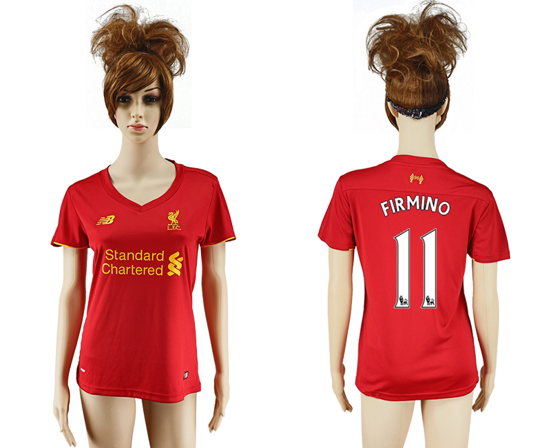 2016-17 Liverpool 11 FIRMINO Home Women Soccer Jersey