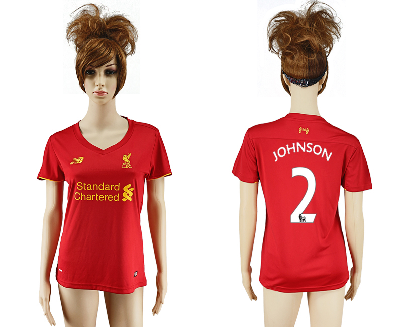 2016-17 Liverpool 2 JOHNSON Home Women Soccer Jersey