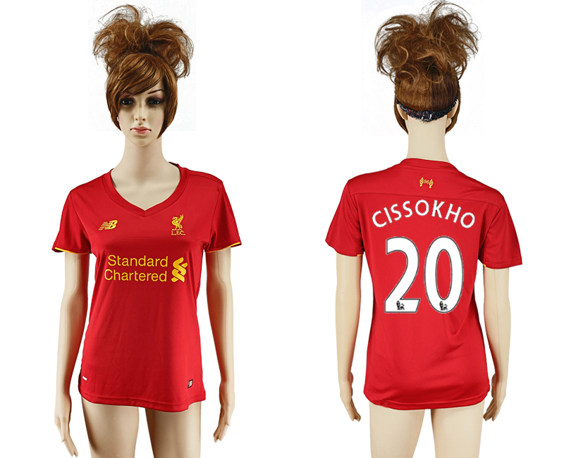 2016-17 Liverpool 20 CISSOKHO Home Women Soccer Jersey