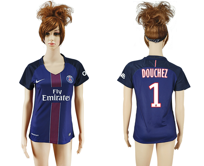 2016-17 Paris Saint-Germain 1 DOUCHEZ Home Women Soccer Jersey