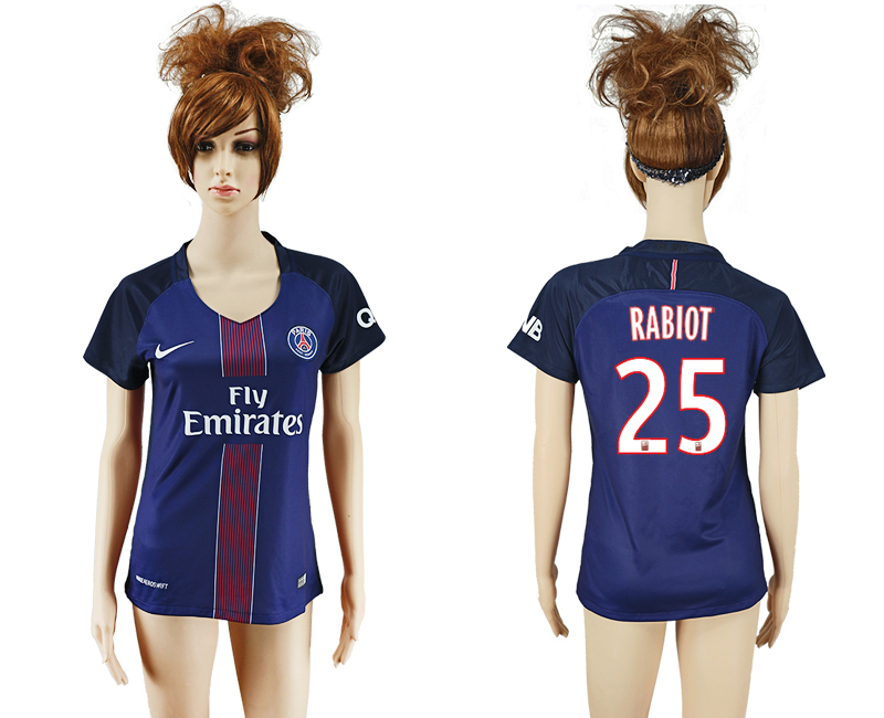 2016-17 Paris Saint-Germain 25 RABIOT Home Women Soccer Jersey