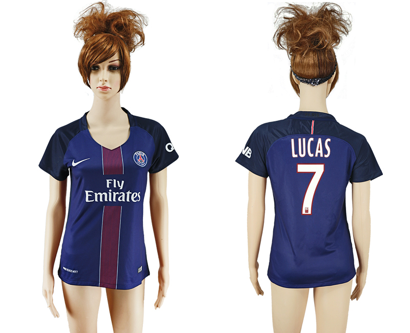 2016-17 Paris Saint-Germain 7 LUCAS Home Women Soccer Jersey