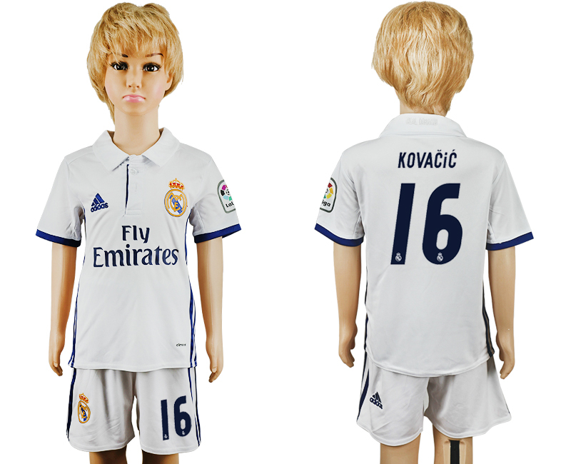2016-17 Real Madrid 16 KOVACIC Home Youth Soccer Jersey