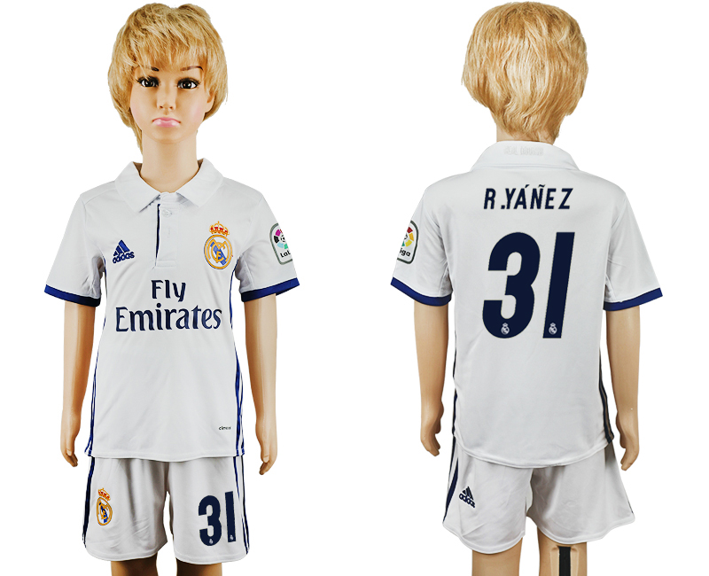 2016-17 Real Madrid 31 R.YANEZ Home Youth Soccer Jersey
