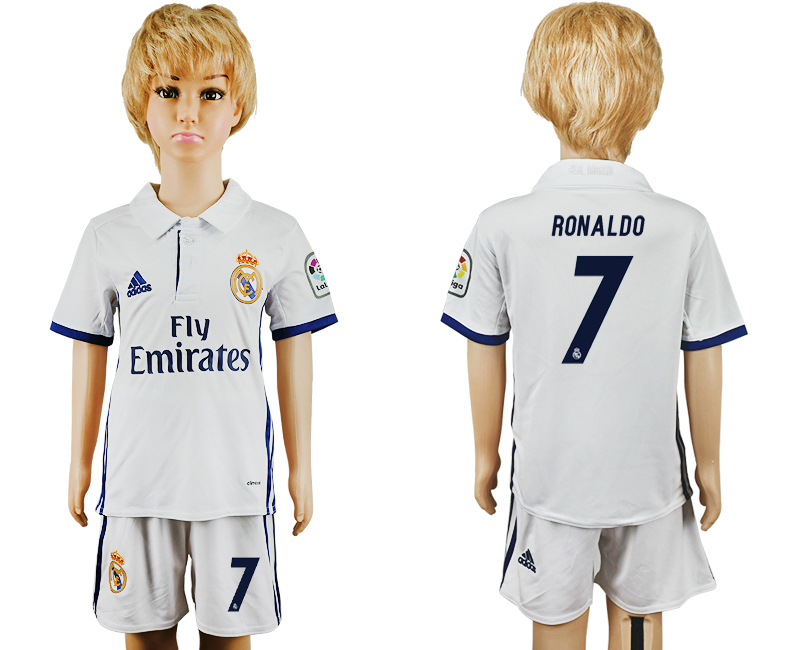 2016-17 Real Madrid 7 RONALDO Home Youth Soccer Jersey