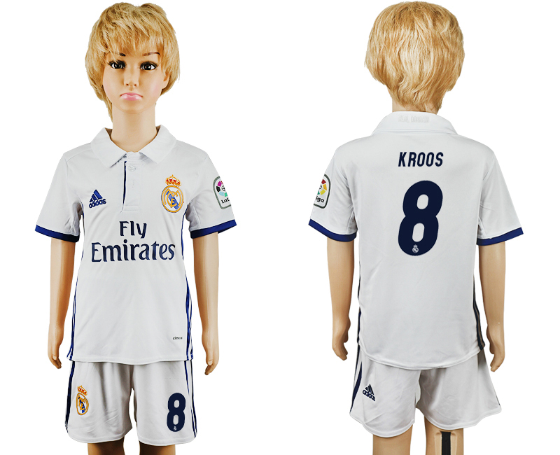 2016-17 Real Madrid 8 KROOS Home Youth Soccer Jersey