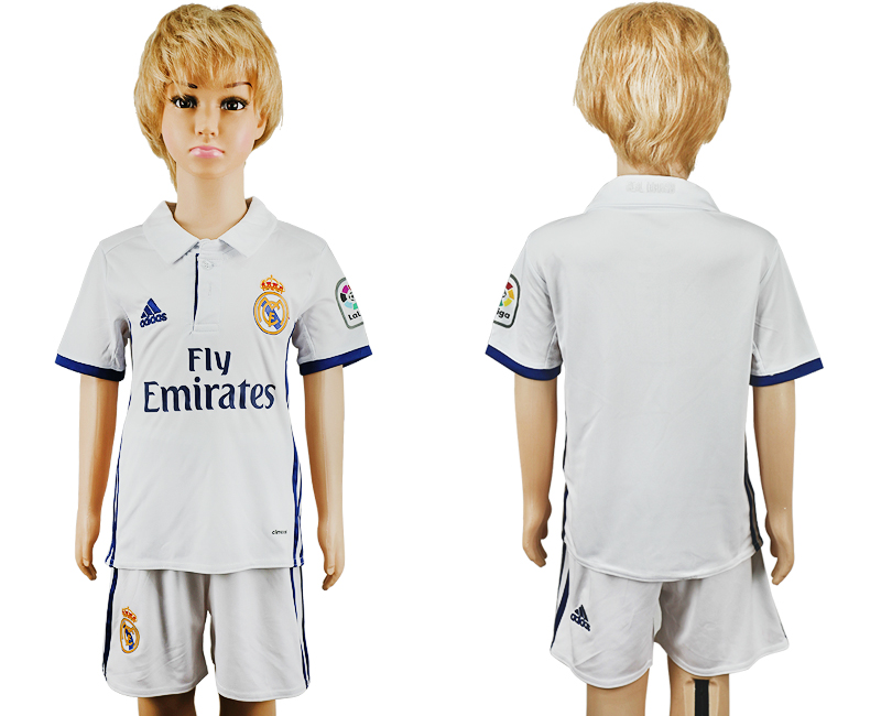 2016-17 Real Madrid Home Youth Soccer Jersey