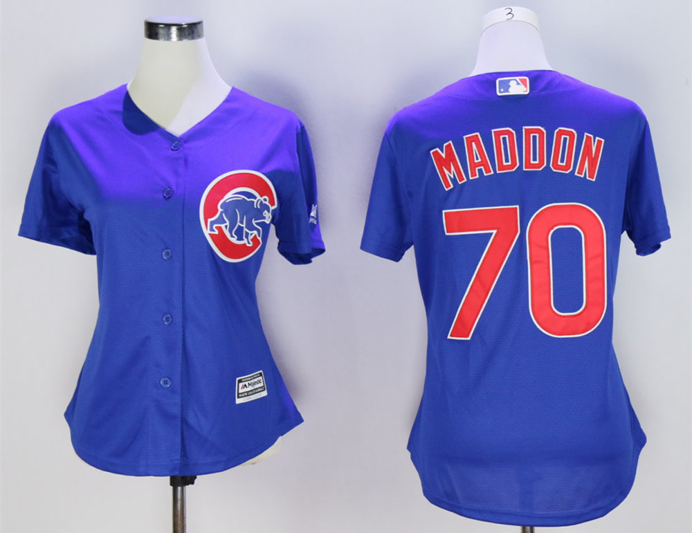 Cubs 70 Joe Maddon Blue Women New Cool Base Jersey