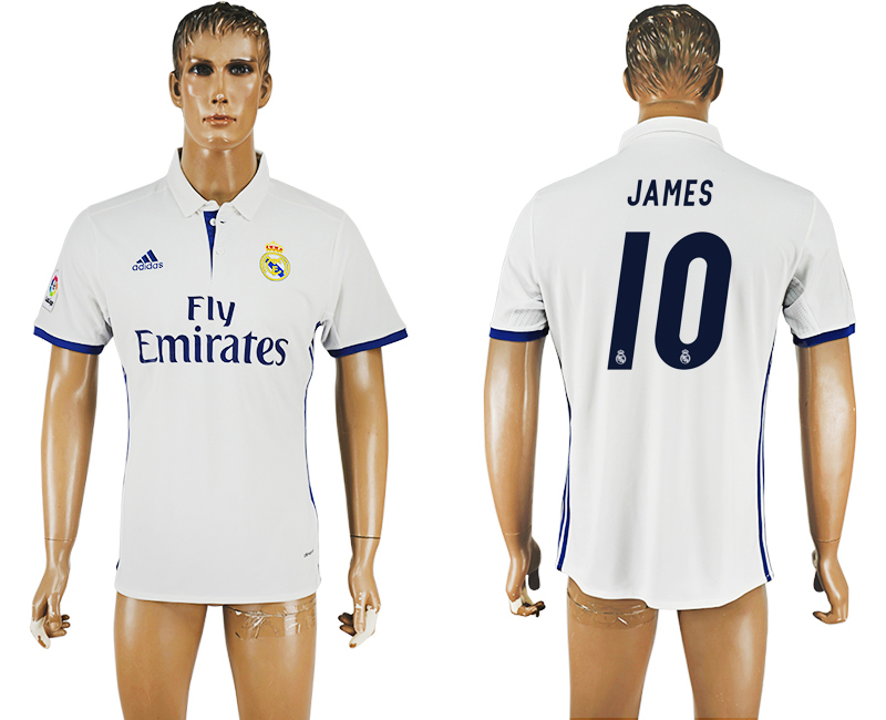 2016-17 Real Madrid 10 JAMES Home Thailand Soccer Jersey