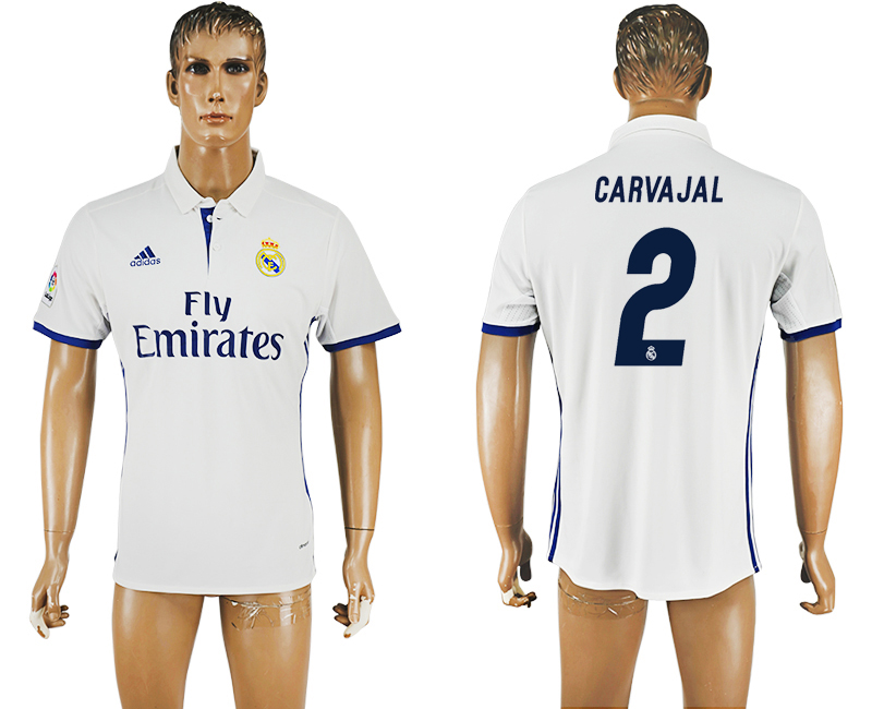 2016-17 Real Madrid 2 CARVAJAL Home Thailand Soccer Jersey 2016-17 Real Madrid 2 CARVAJAL Home Thailand Soccer Jersey
