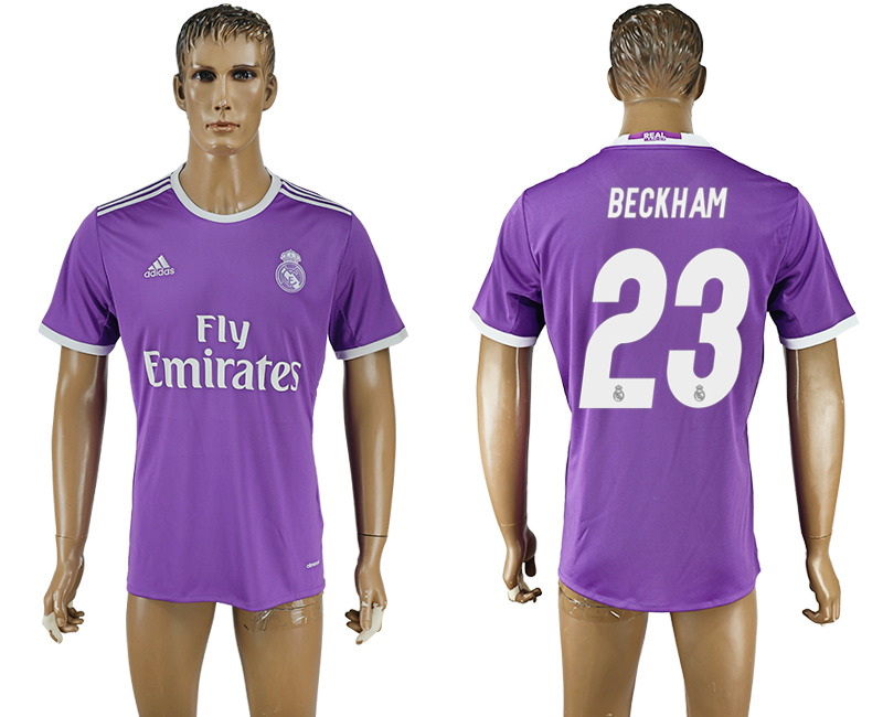 2016-17 Real Madrid 23 BECKHAM Away Thailand Soccer Jersey