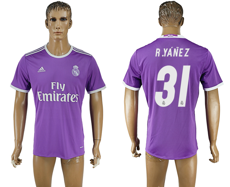 2016-17 Real Madrid 31 R.YANEZ Away Thailand Soccer Jersey