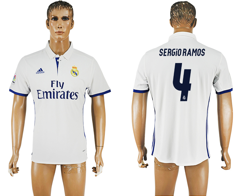 2016-17 Real Madrid 4 SERGIO RAMOS Home Thailand Soccer Jersey