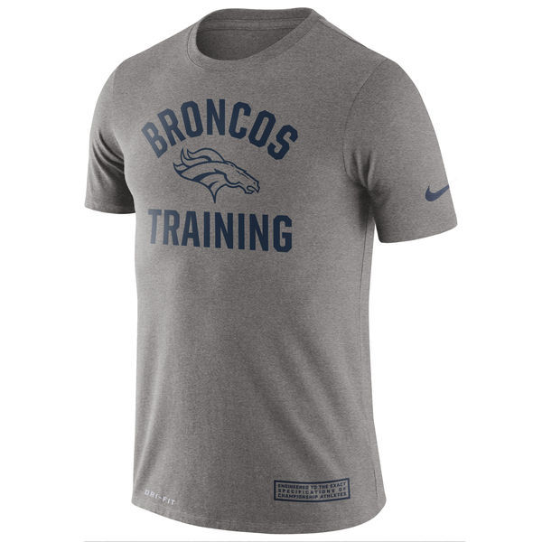 Nike Denver Broncos Heathered Gray Training Performance Men's T-Shirt