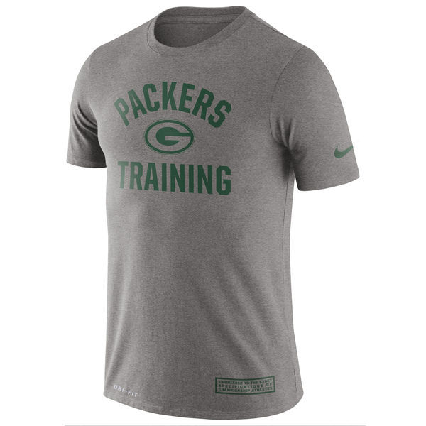 Nike Green Bay Packers Heathered Gray Training Performance Men's T-Shirt