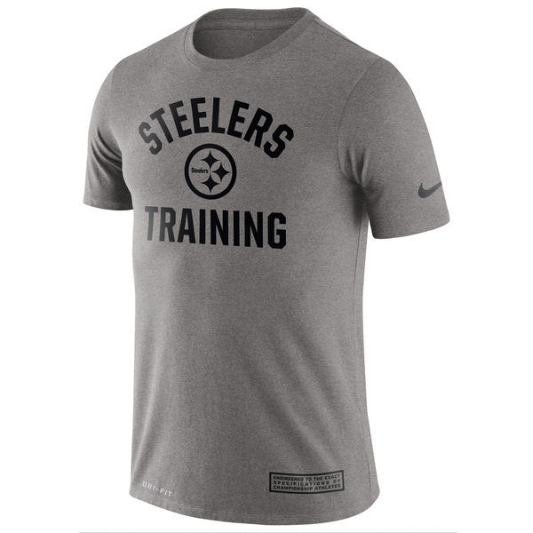 Nike Pittsburgh Steelers Heathered Gray Training Performance Men's T-Shirt