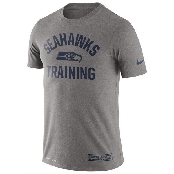 Nike Seattle Seahawks Heathered Gray Training Performance Men's T-Shirt - Click Image to Close