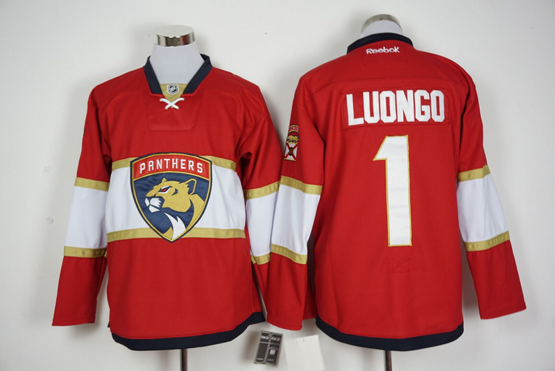 Panthers 1 Roberto Luongo Red New Logo Reebok Jersey