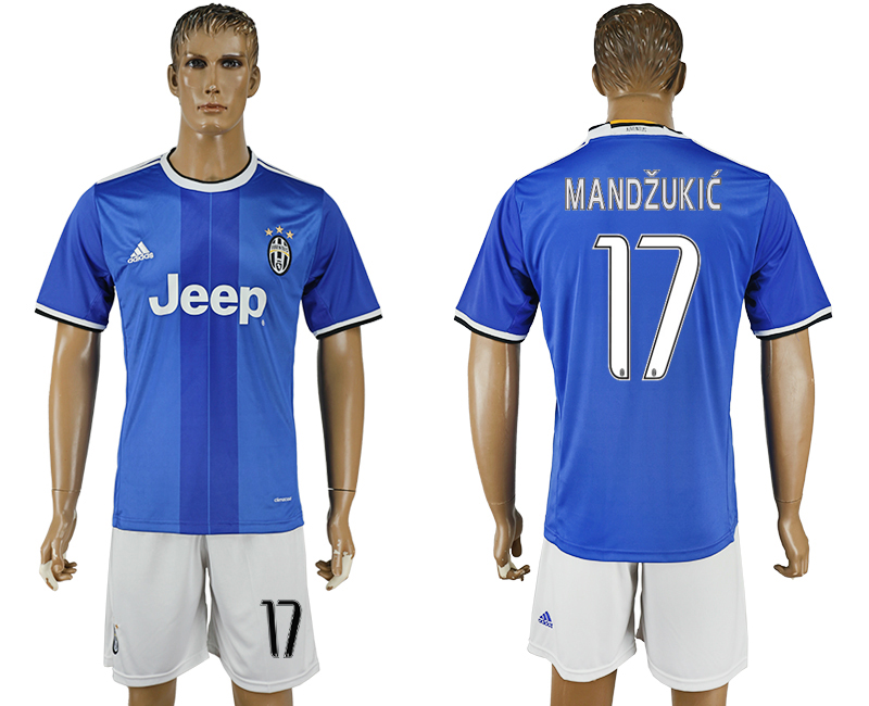 2016-17 Juventus 17 MANDZUKIC Away Soccer Jersey