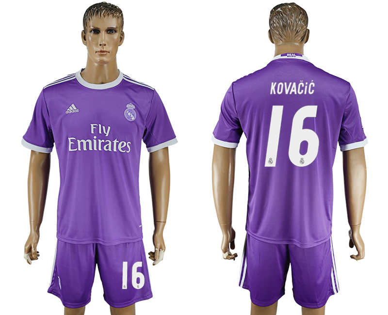 2016-17 Real Madrid 16 KOVACIC Away Soccer Jersey