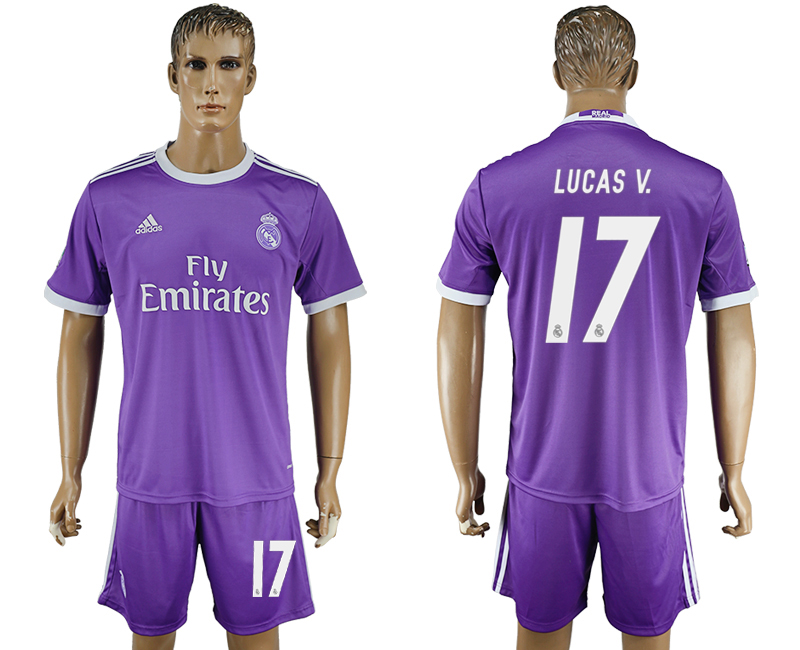 2016-17 Real Madrid 17 LUCAS V. Away Soccer Jersey
