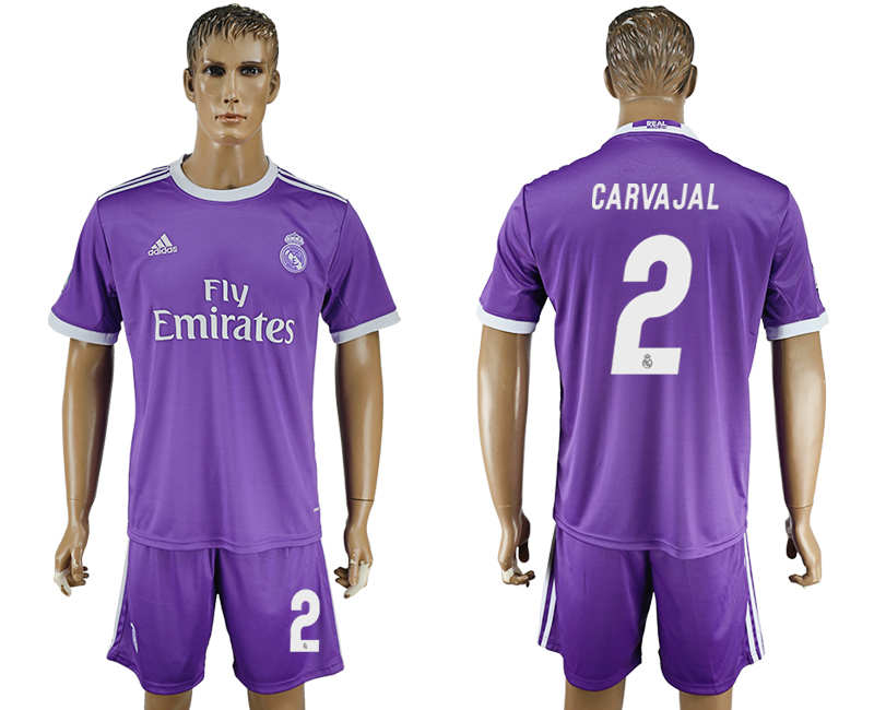 2016-17 Real Madrid 2 CARVAJAL Away Soccer Jersey