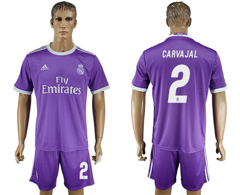 2016-17 Real Madrid 2 CARVAJAL Away Soccer Jersey 2016-17 Real Madrid 2 CARVAJAL Away Soccer Jersey