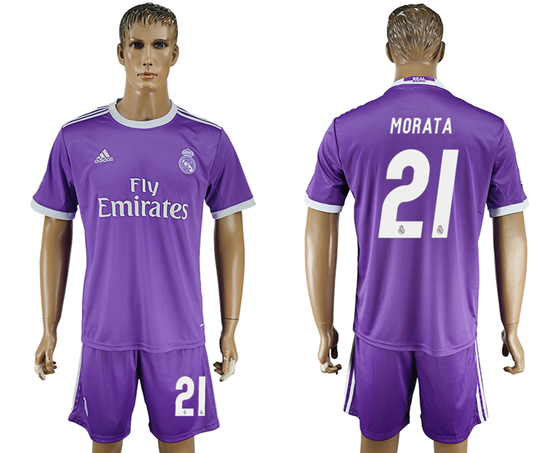 2016-17 Real Madrid 21 MORATA Away Soccer Jersey