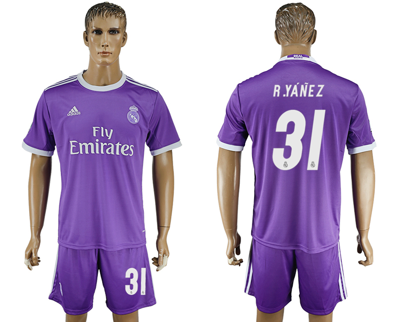 2016-17 Real Madrid 31 R.YANEZ Away Soccer Jersey