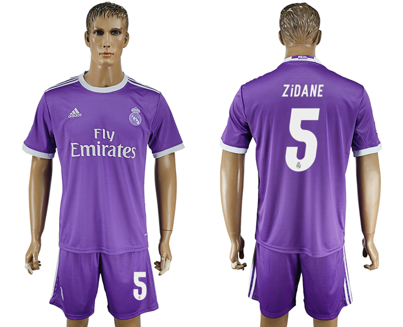 2016-17 Real Madrid 5 ZIDANE Away Soccer Jersey