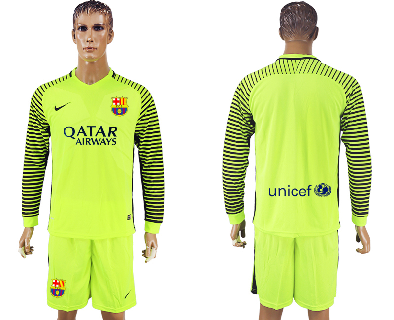 2016-17 Barcelona Goalkeeper Long Sleeve Soccer Jersey