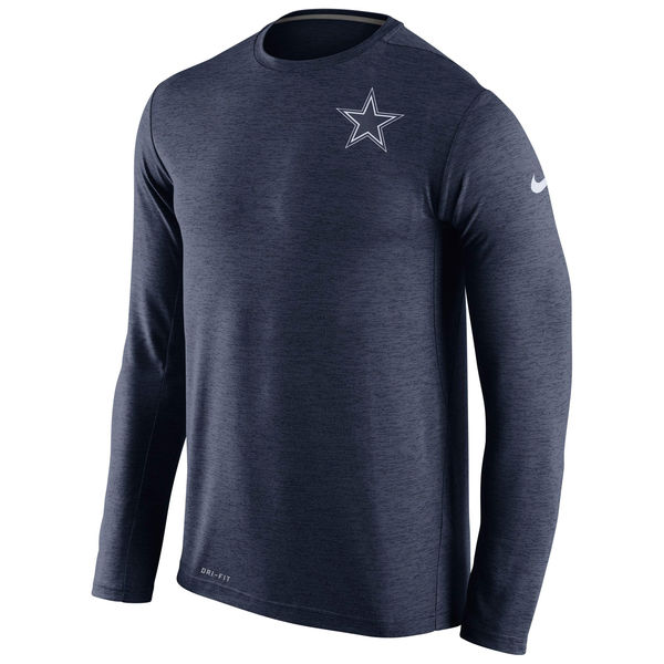 Nike Dallas Cowboys Navy Dri-Fit Touch Long Sleeve Performance Men's T-Shirt