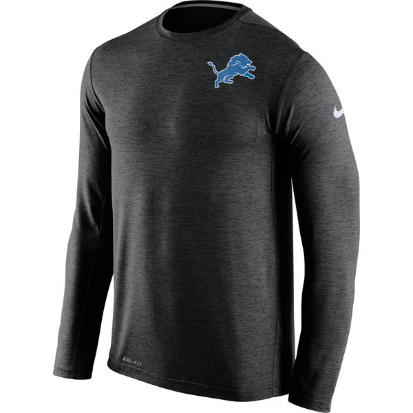 Nike Detroits Lions Black Dri-Fit Touch Long Sleeve Performance Men's T-Shirt