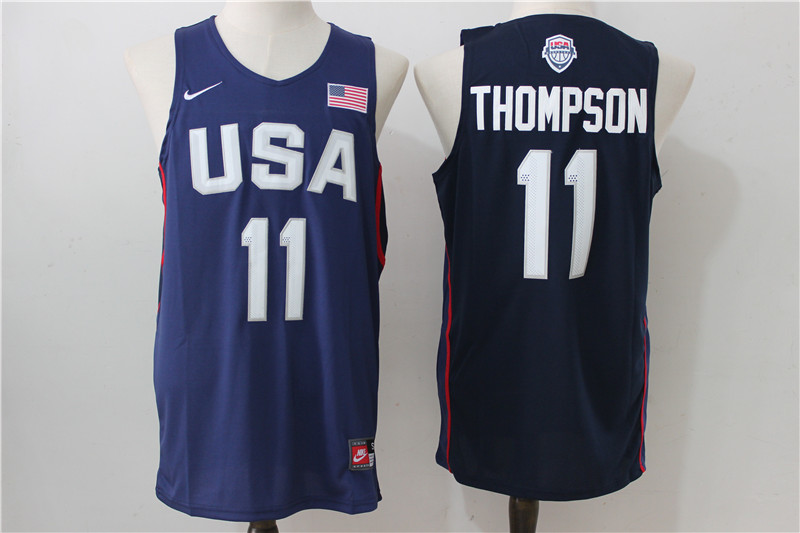 USA Basketball 11 Klay Thompson Royal Nike Rio Elite Stitched Jersey